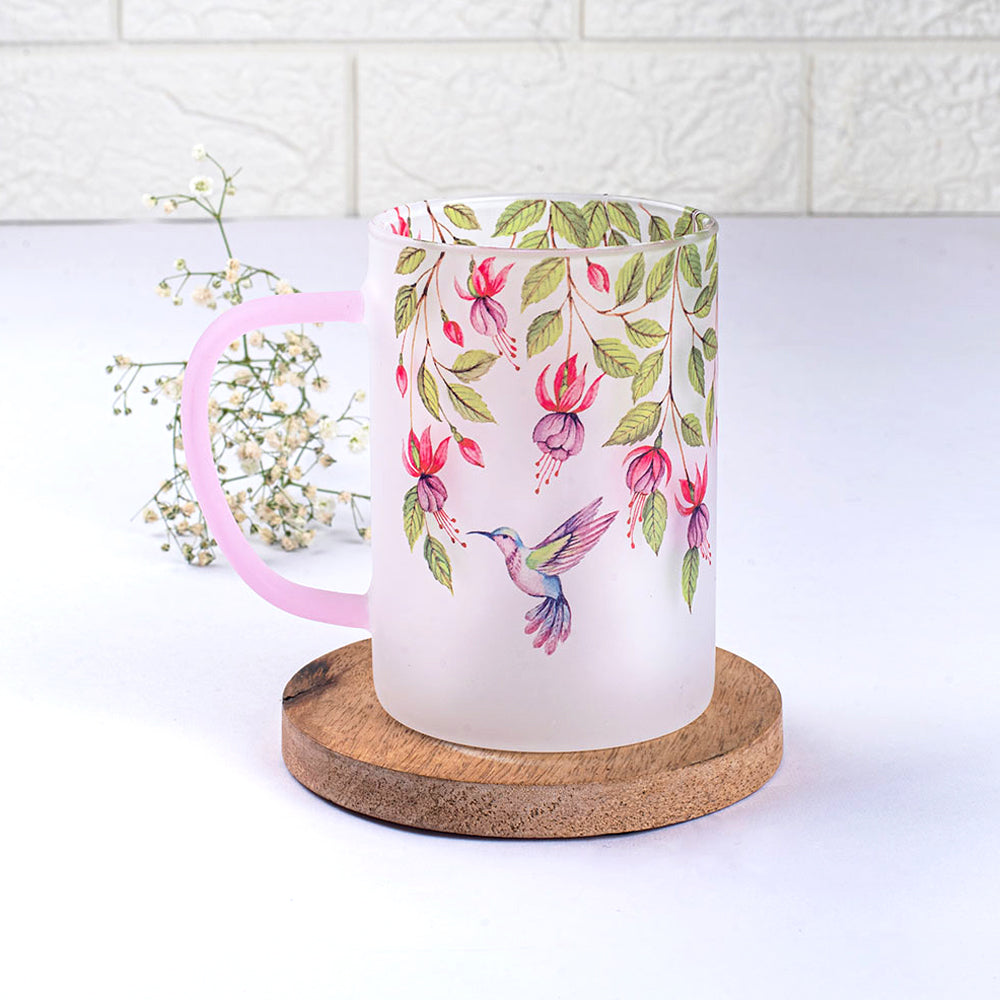 Pink Fuschia Bell Frosted mugs - Set of 4