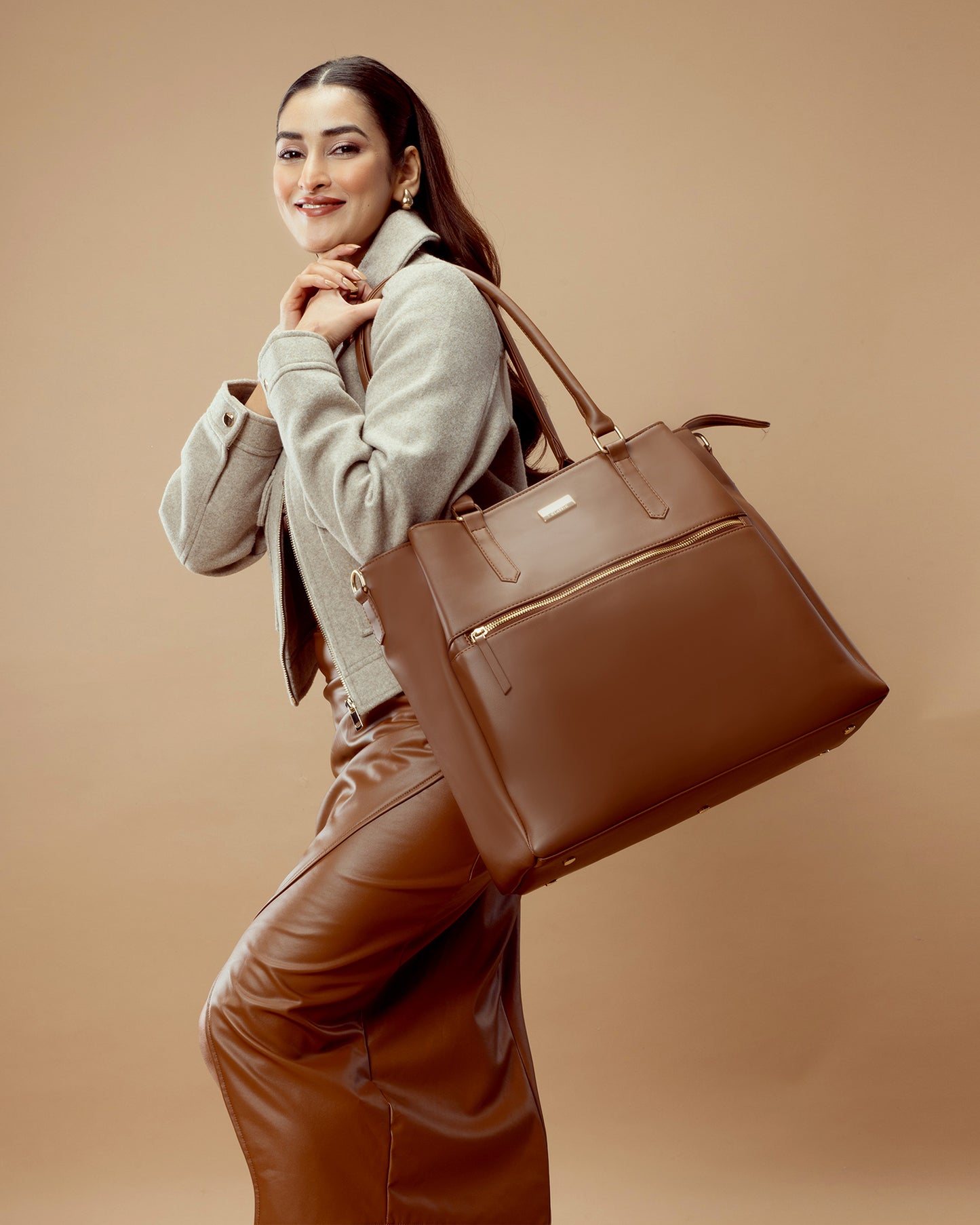 Mocha Elegance Aspire Tote bag