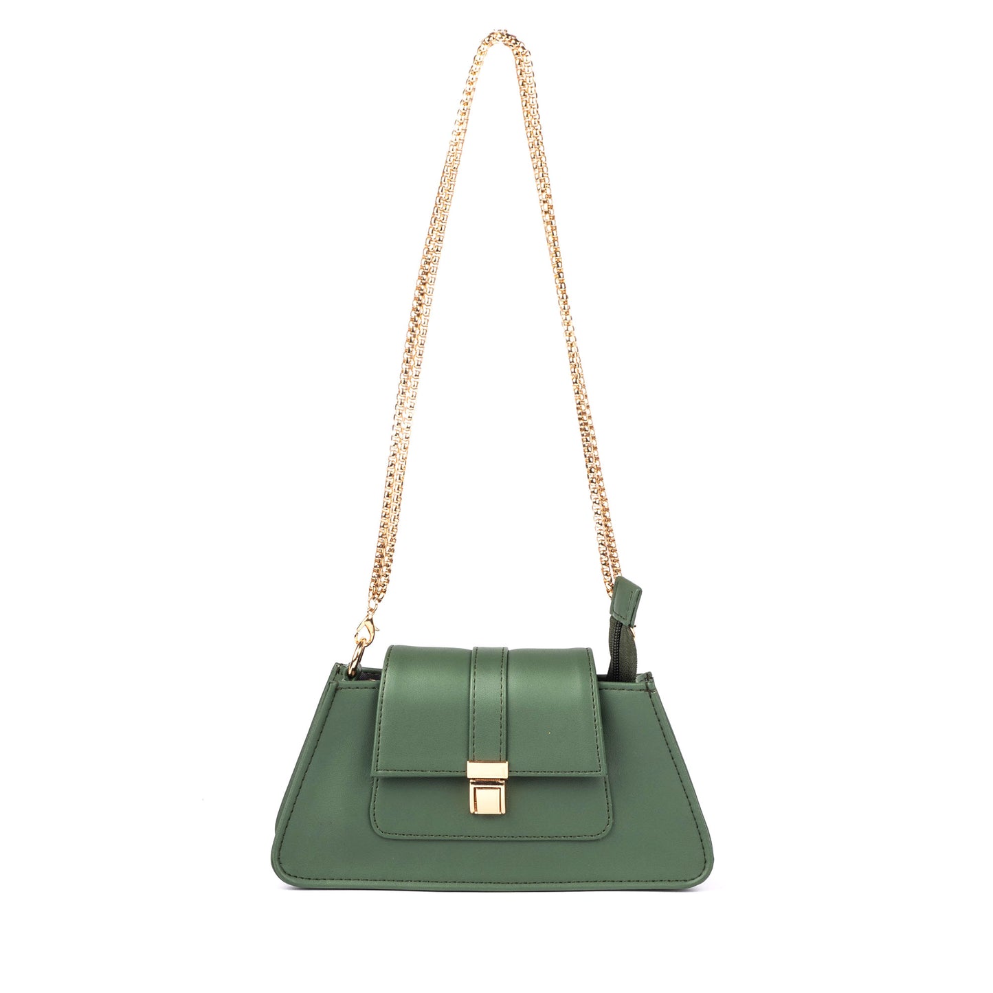 Emerald Elegance Mini Baguette Bag