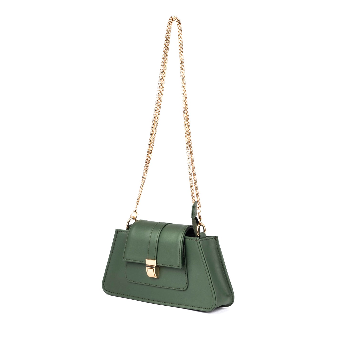 Emerald Elegance Mini Baguette Bag