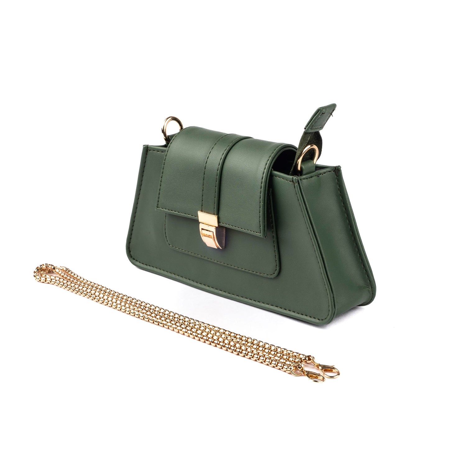 Emerald Elegance Mini Baguette Bag