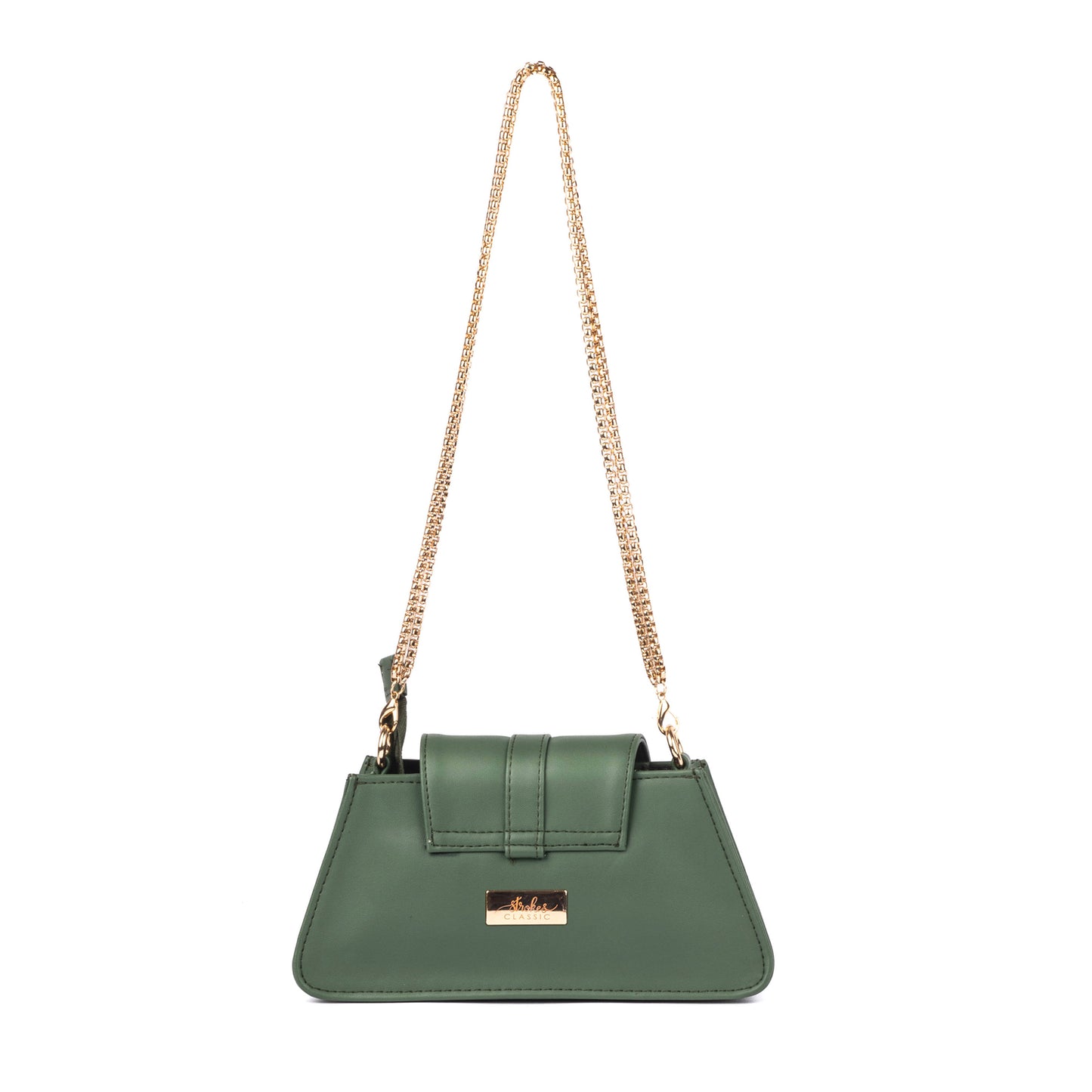 Emerald Elegance Mini Baguette Bag