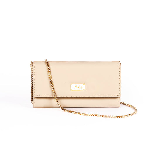 Champagne Biege Clutch Wallet cum Sling