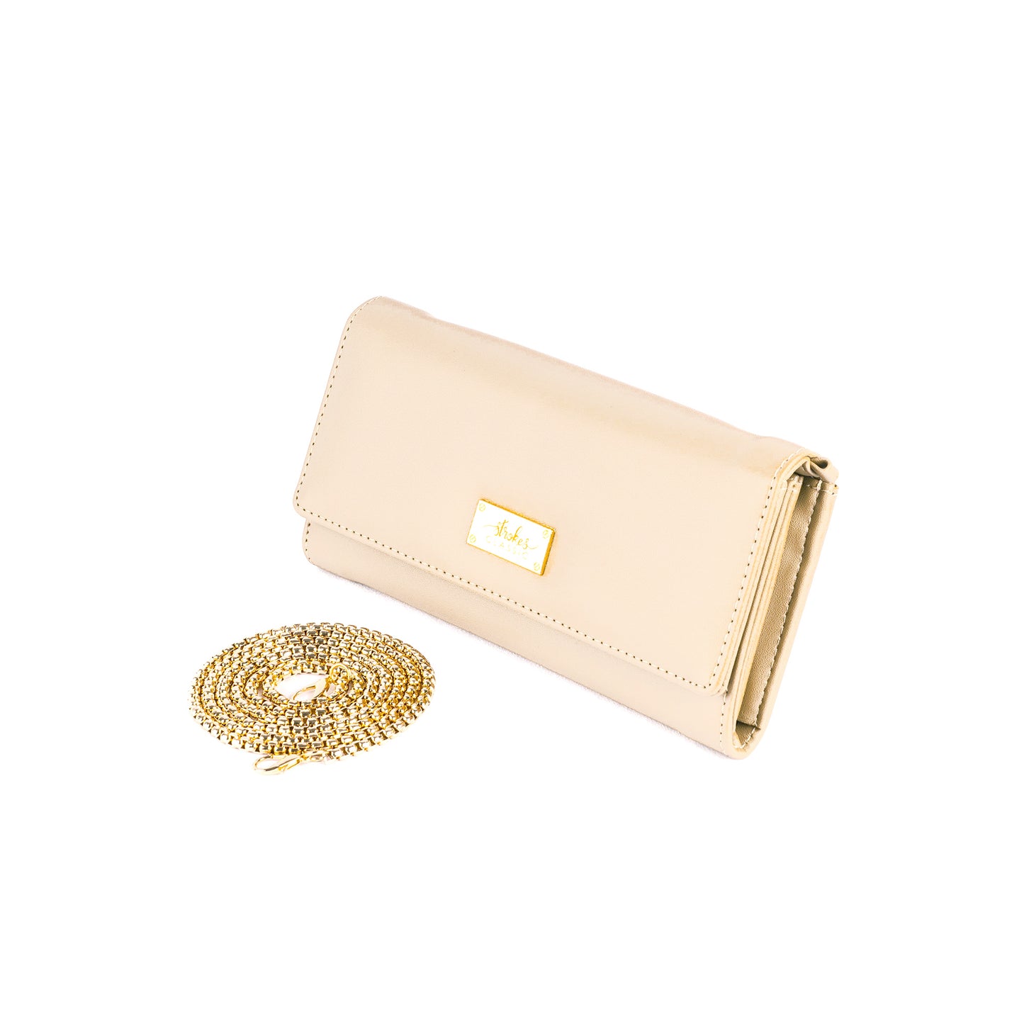 Champagne Biege Clutch Wallet cum Sling