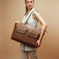 Mocha Elegance Oversized Tote bag for 17" laptop