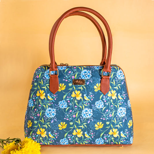 Hand-painted Blooms Leather Bag