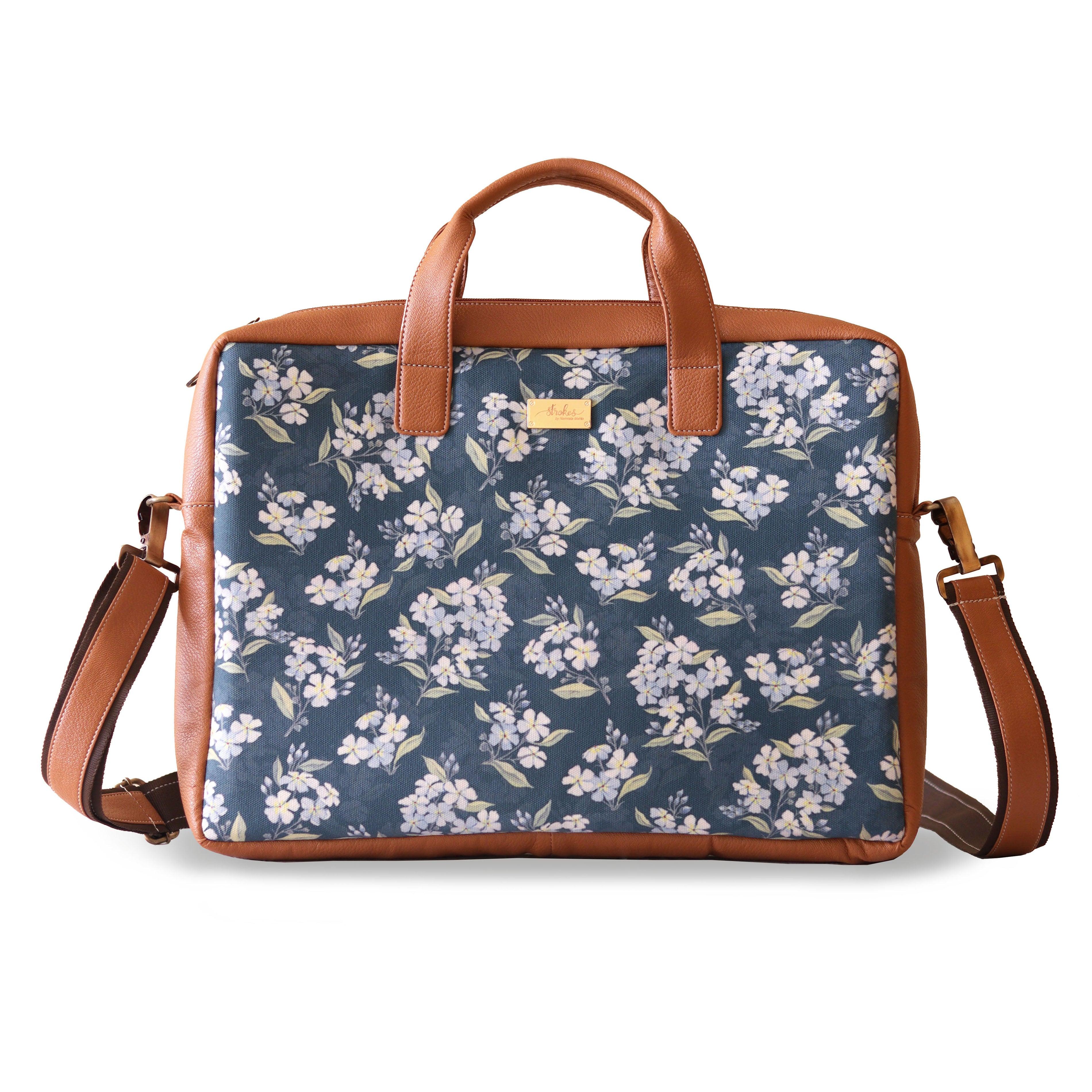 Green Floral Women's Laptop Bag – Strokes by Namrata Mehta